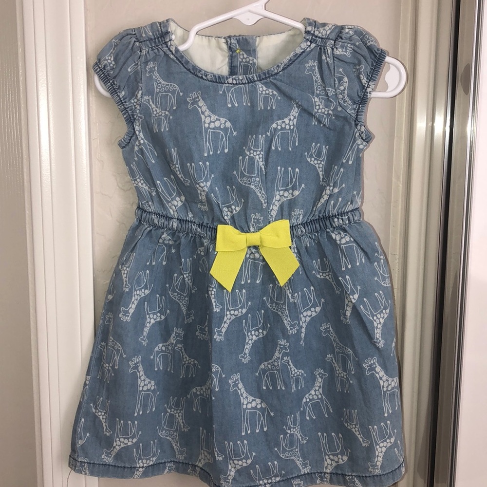 Gymboree denim giraffe dress with bow